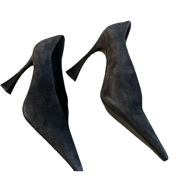 New Jeffrey Campbell Hints High Heel Pump Espresso Suede Pointed Stiletto Sz 9 - Picture 8 of 9